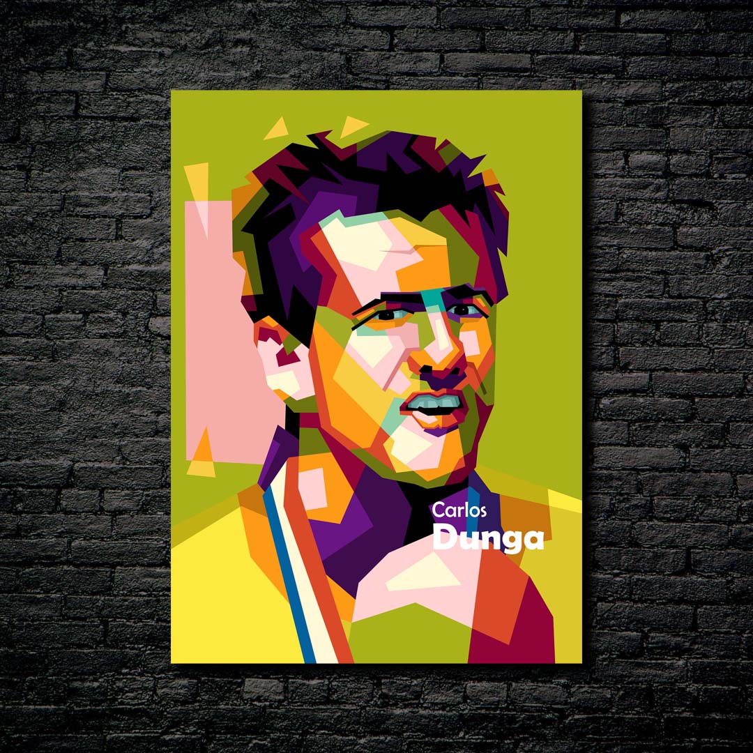 Legend football Brazil Carlos Dunga in wpap pop art