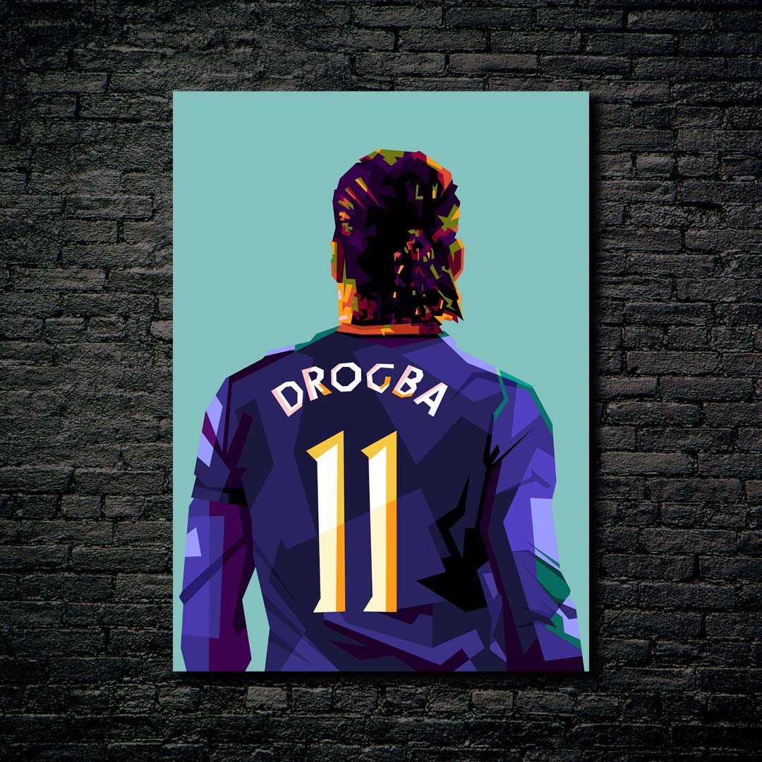 Legend football Drogba in fantasy pop art