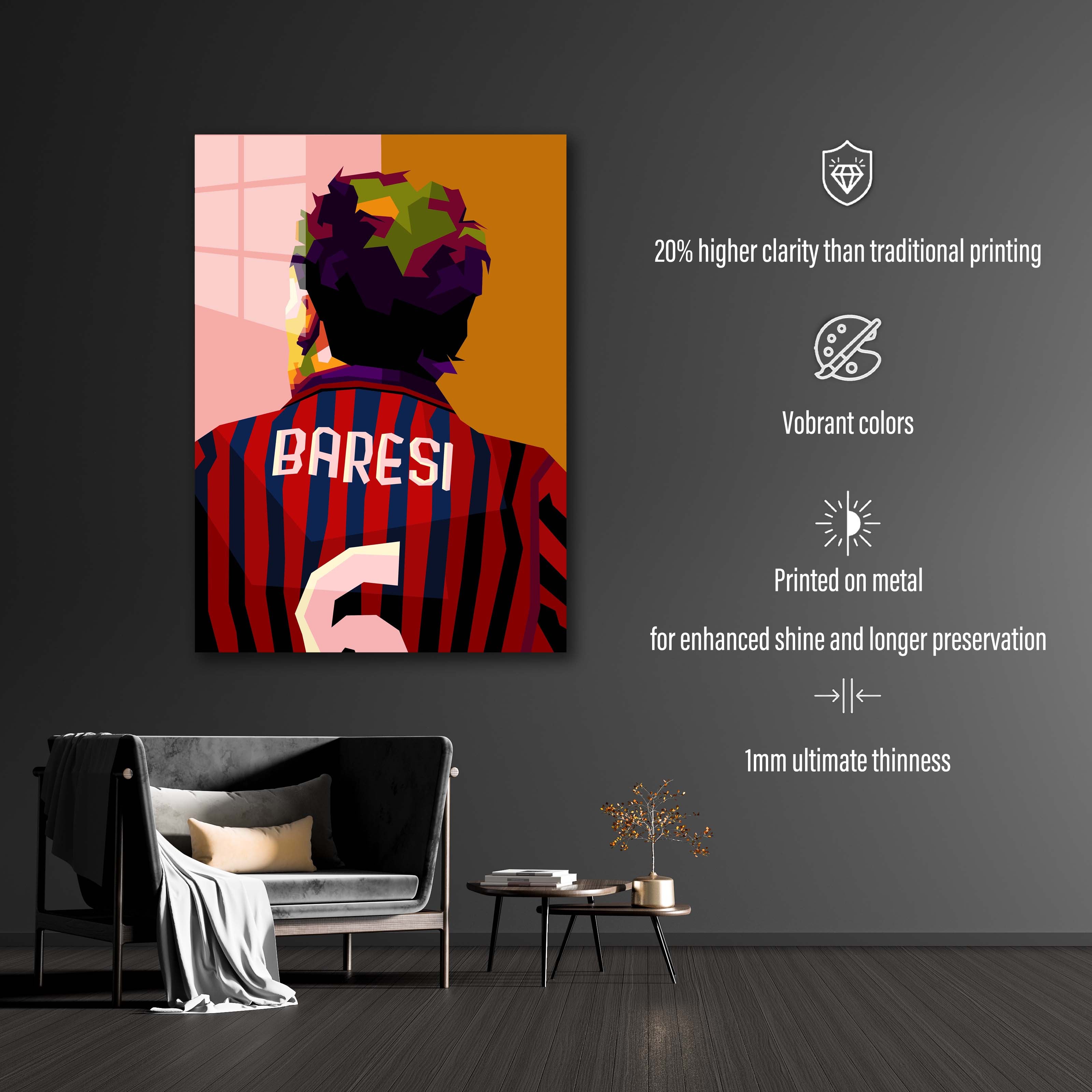 Legend football Franco Baresi in trending art