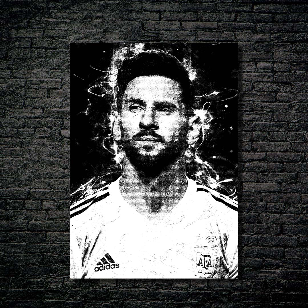 Lionel Messi Black White