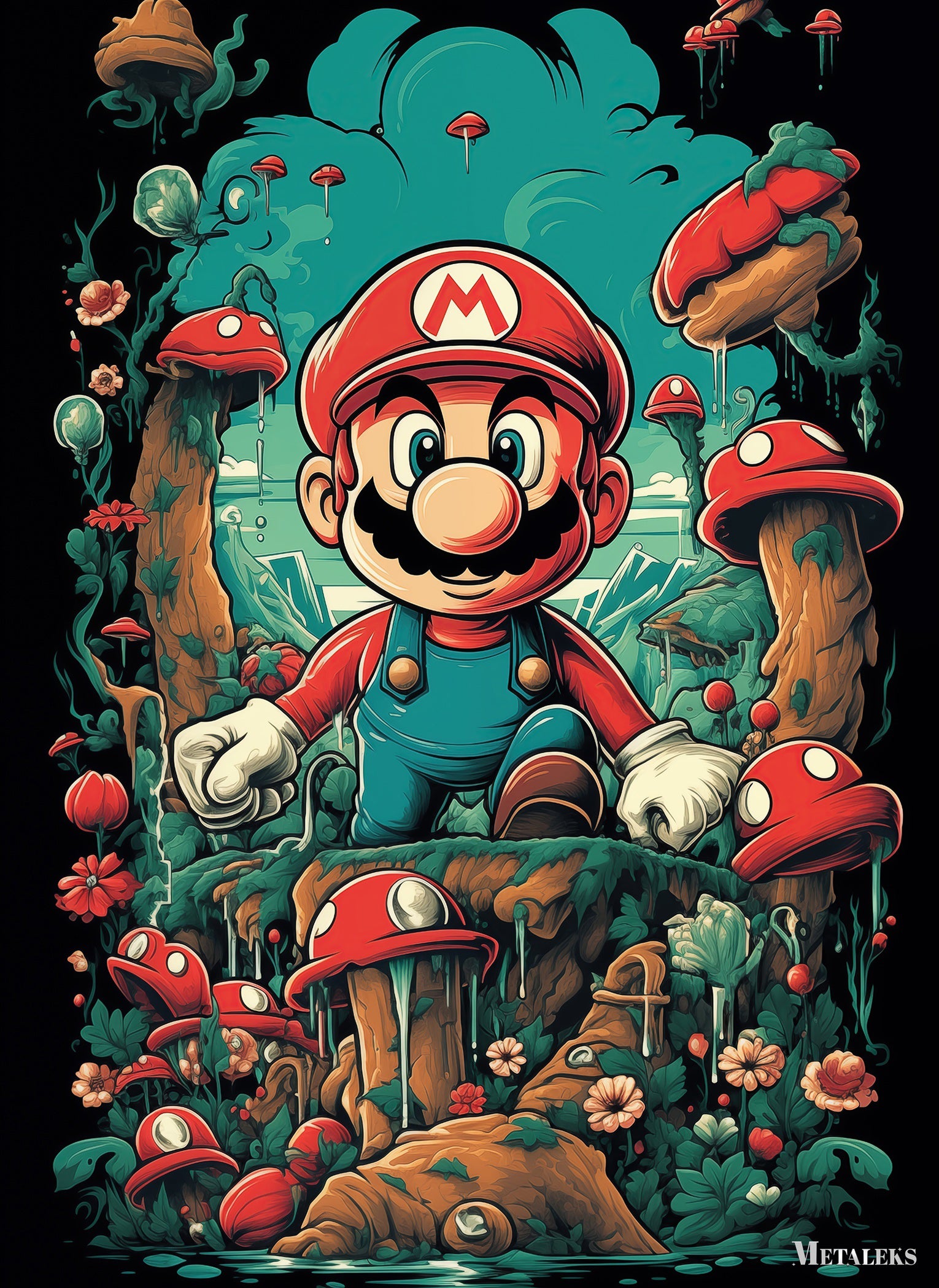 Mario on Mushroom Island