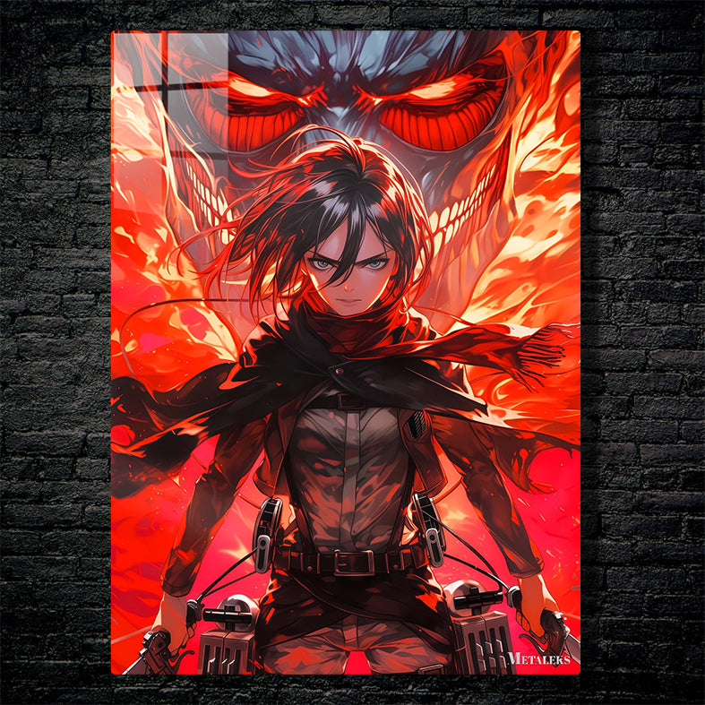 Mikasa Ackerman and Titan - Anime Attack on Titan
