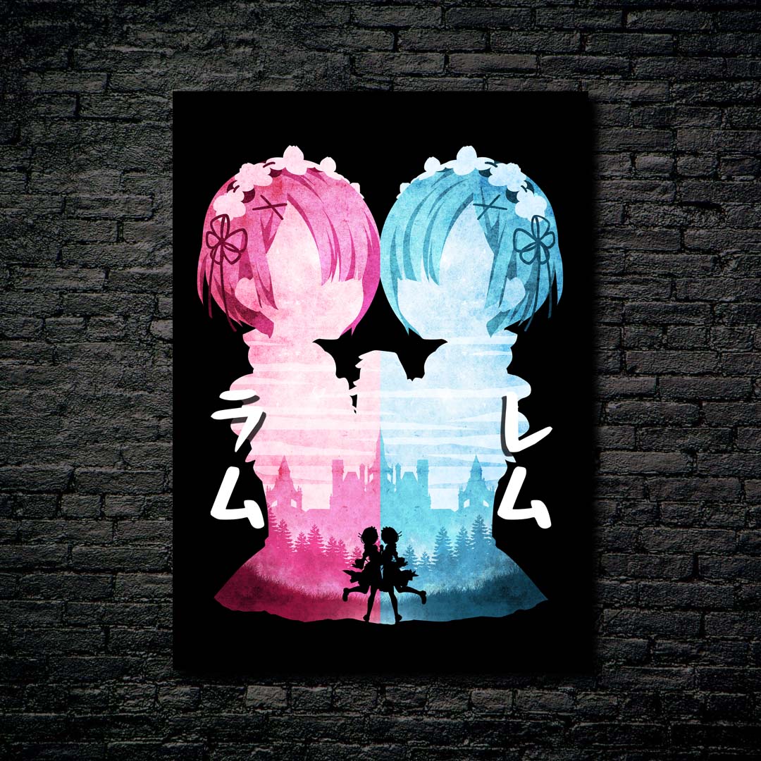 Minimalist Silhouette Ram & Rem 2