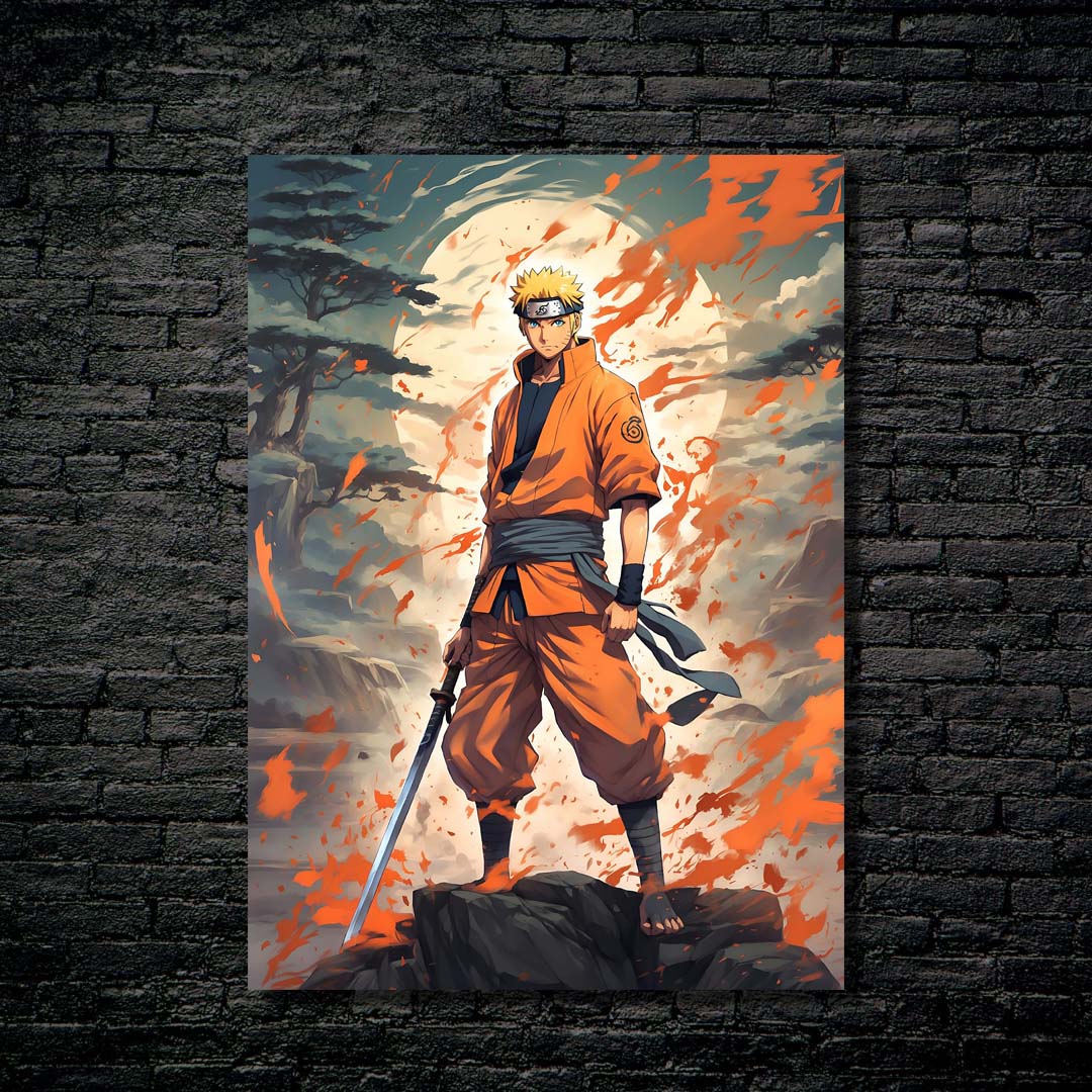 Naruto Uzumaki Standing on Mountain