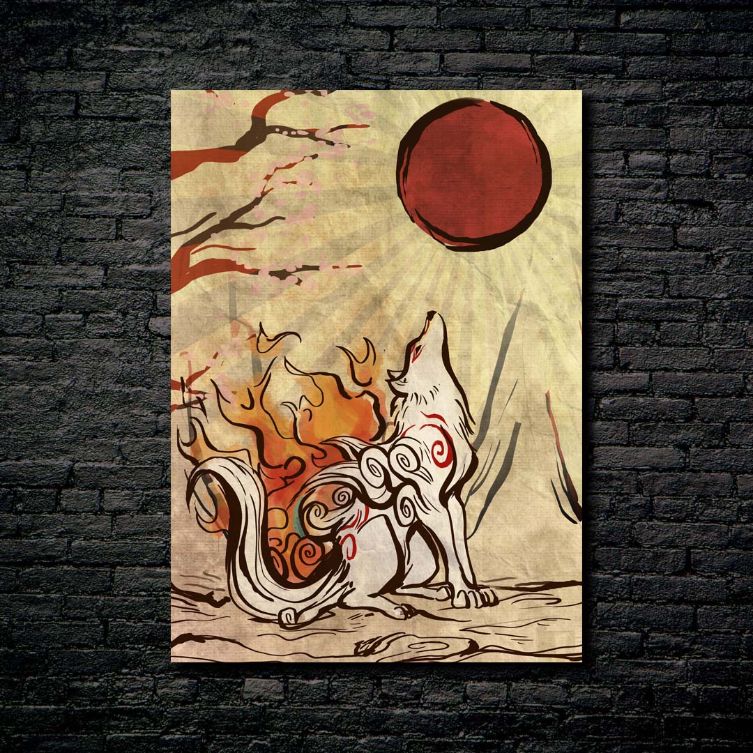Okami wolf- Vincent Valentine art -designed by @MCAshe art