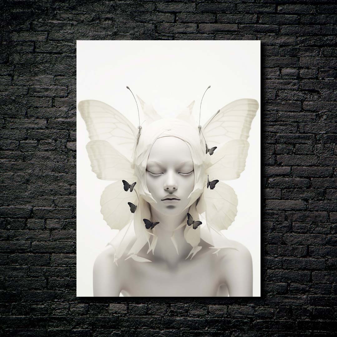 Portrait of woman with butterfly wings 3