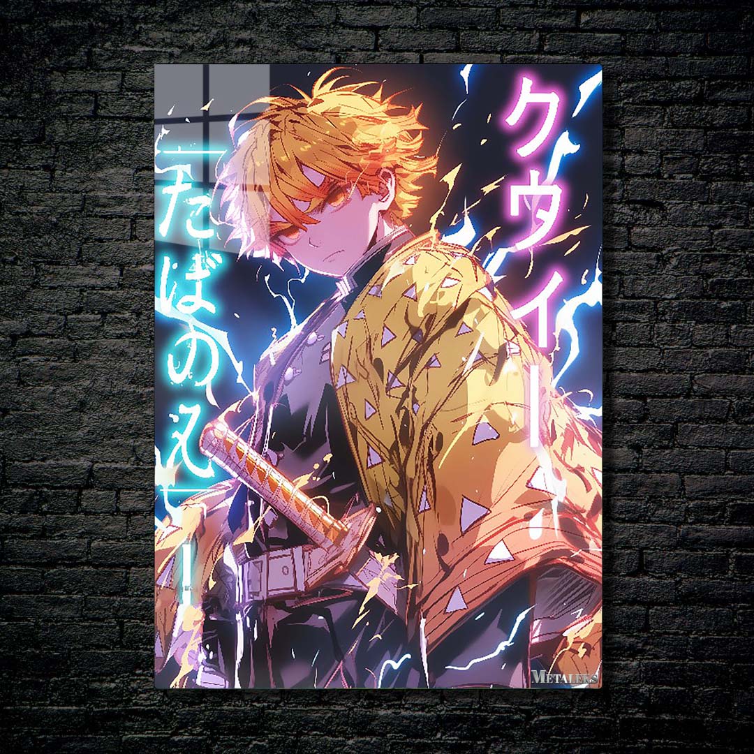 R090 zenitsu neon writing - demonslayer