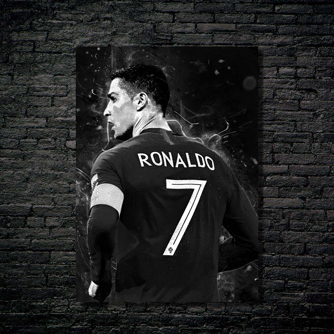 Ronaldo Portugal Black White