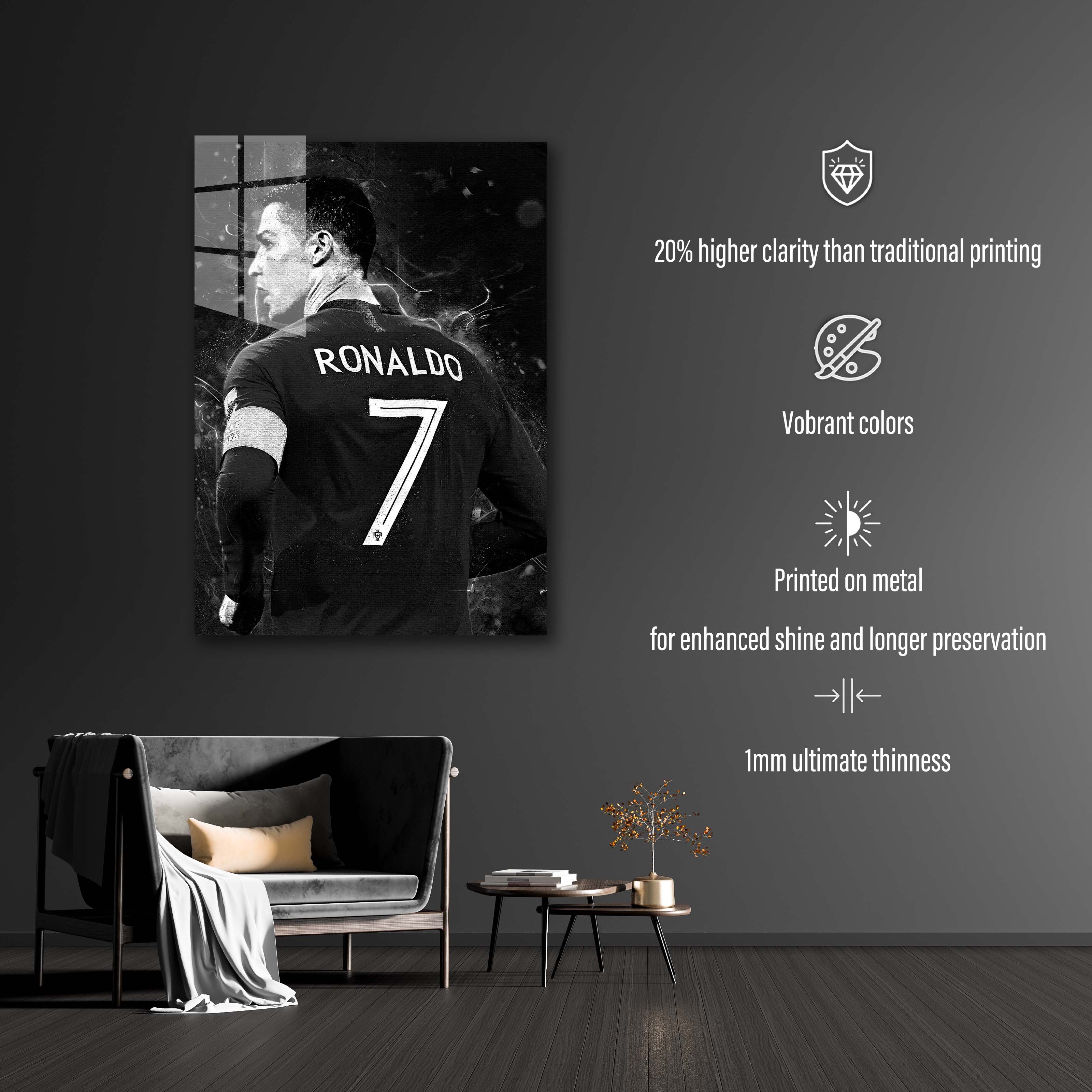 Ronaldo Portugal Black White