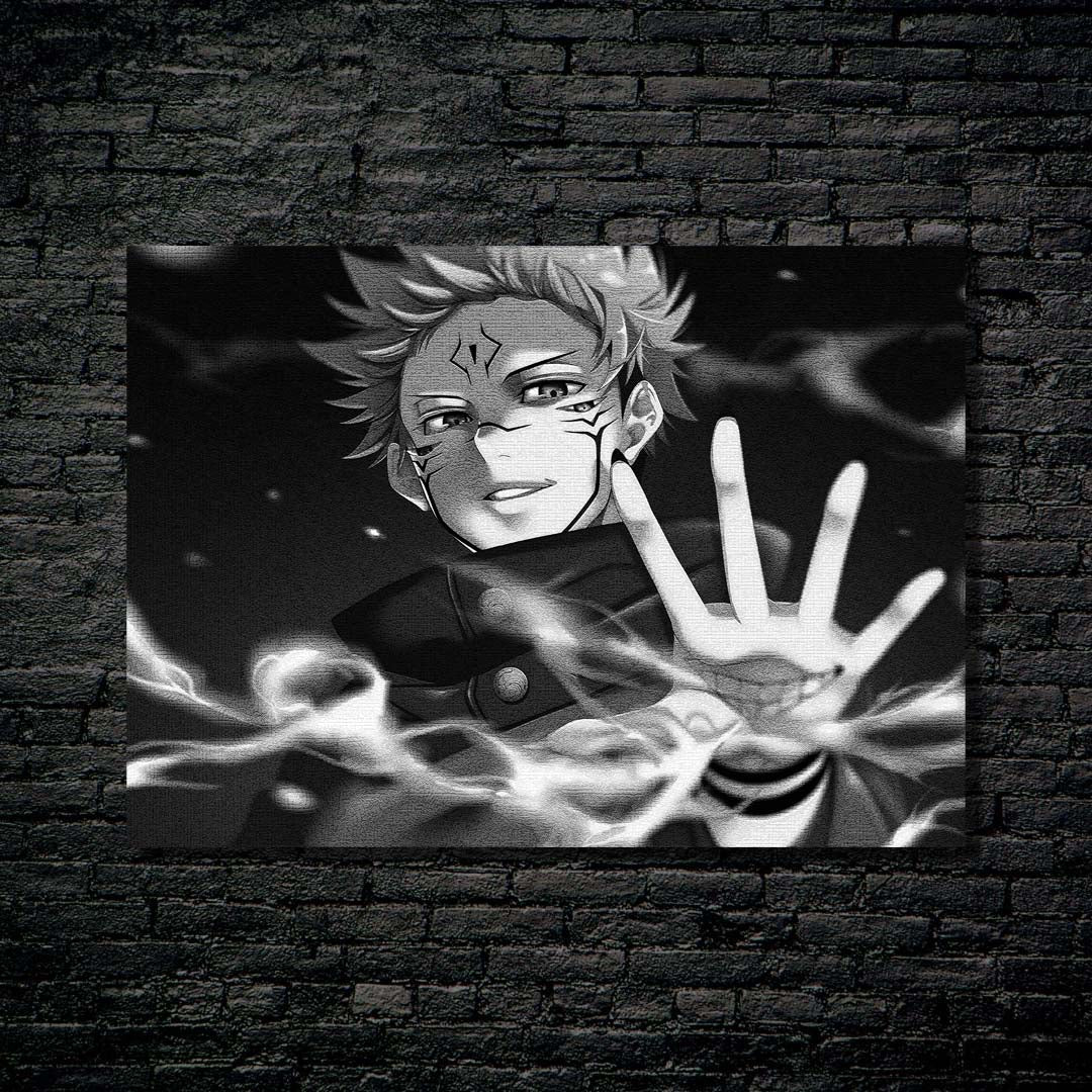 Sukuna Jujutsu Kaisen Black White