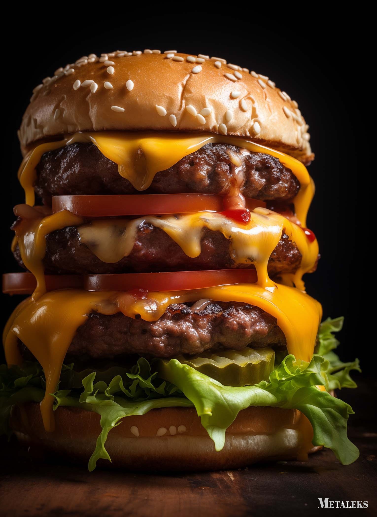 TRIPLE CHEESE BURGER