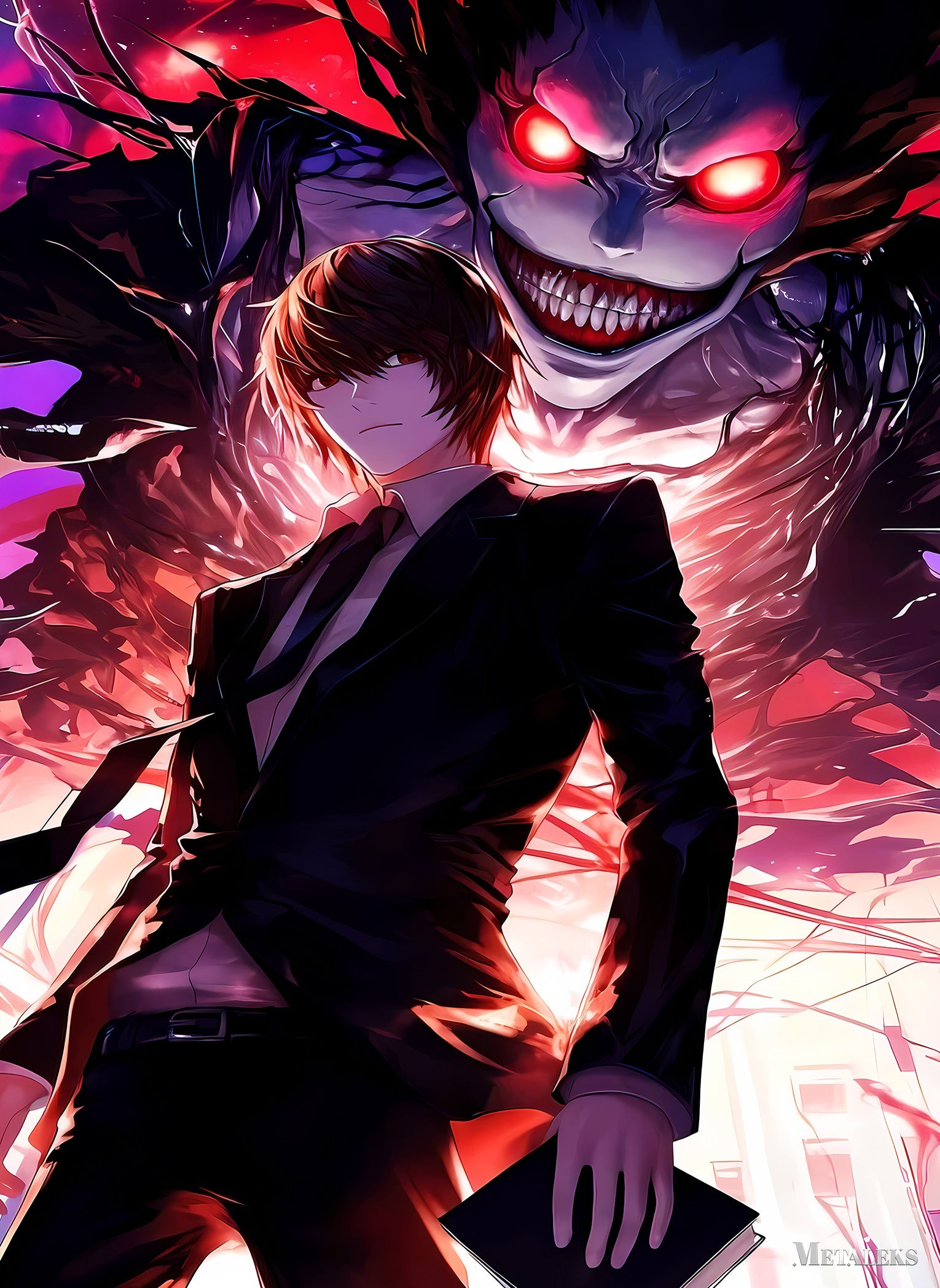 death note light and ryuk