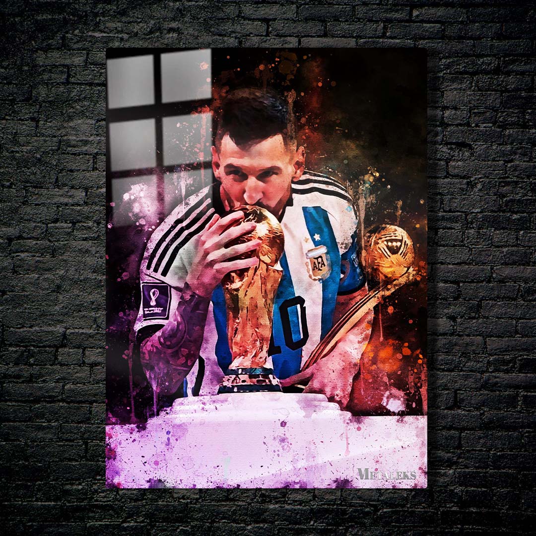 lionel messi watercolor world cup