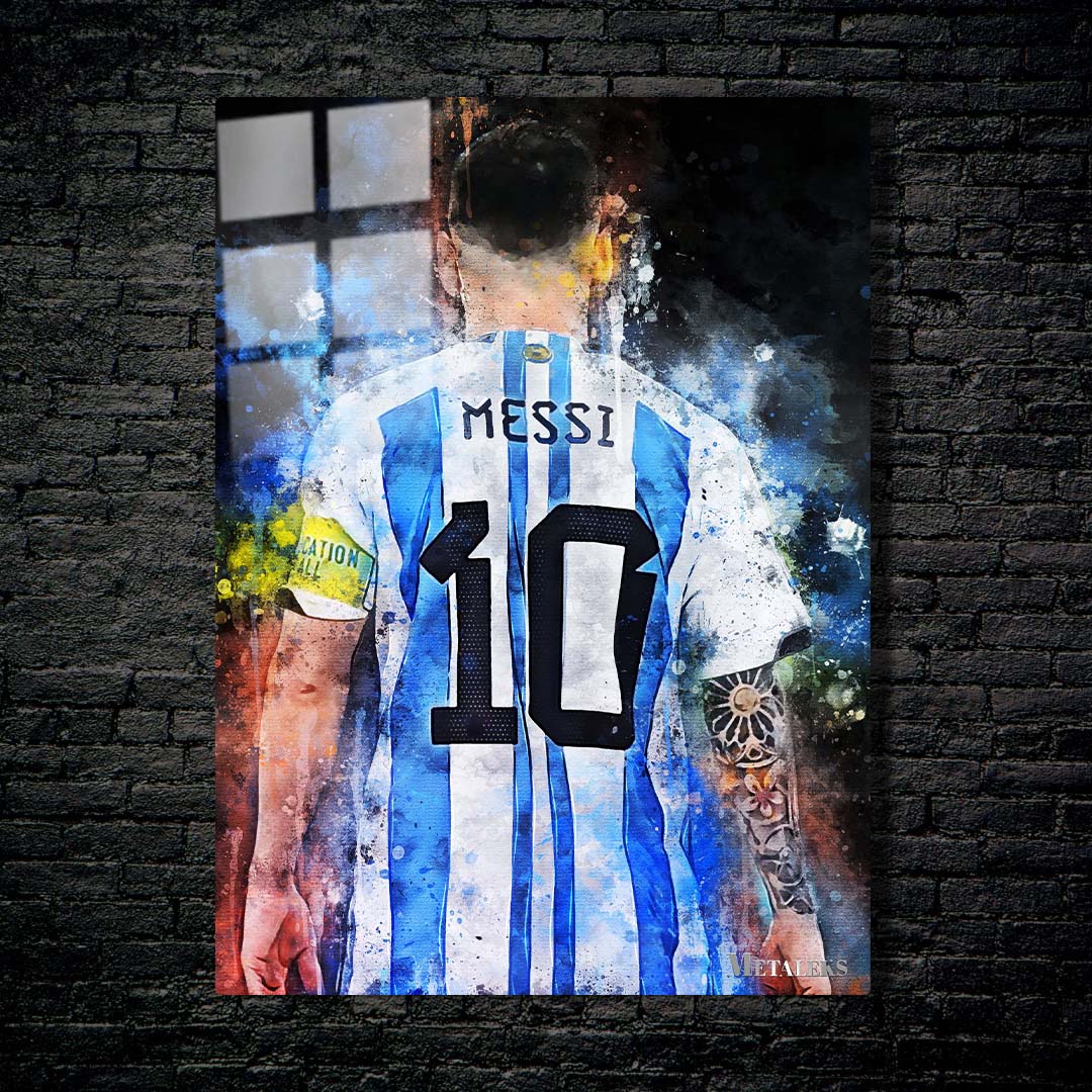 messi ten watercolor