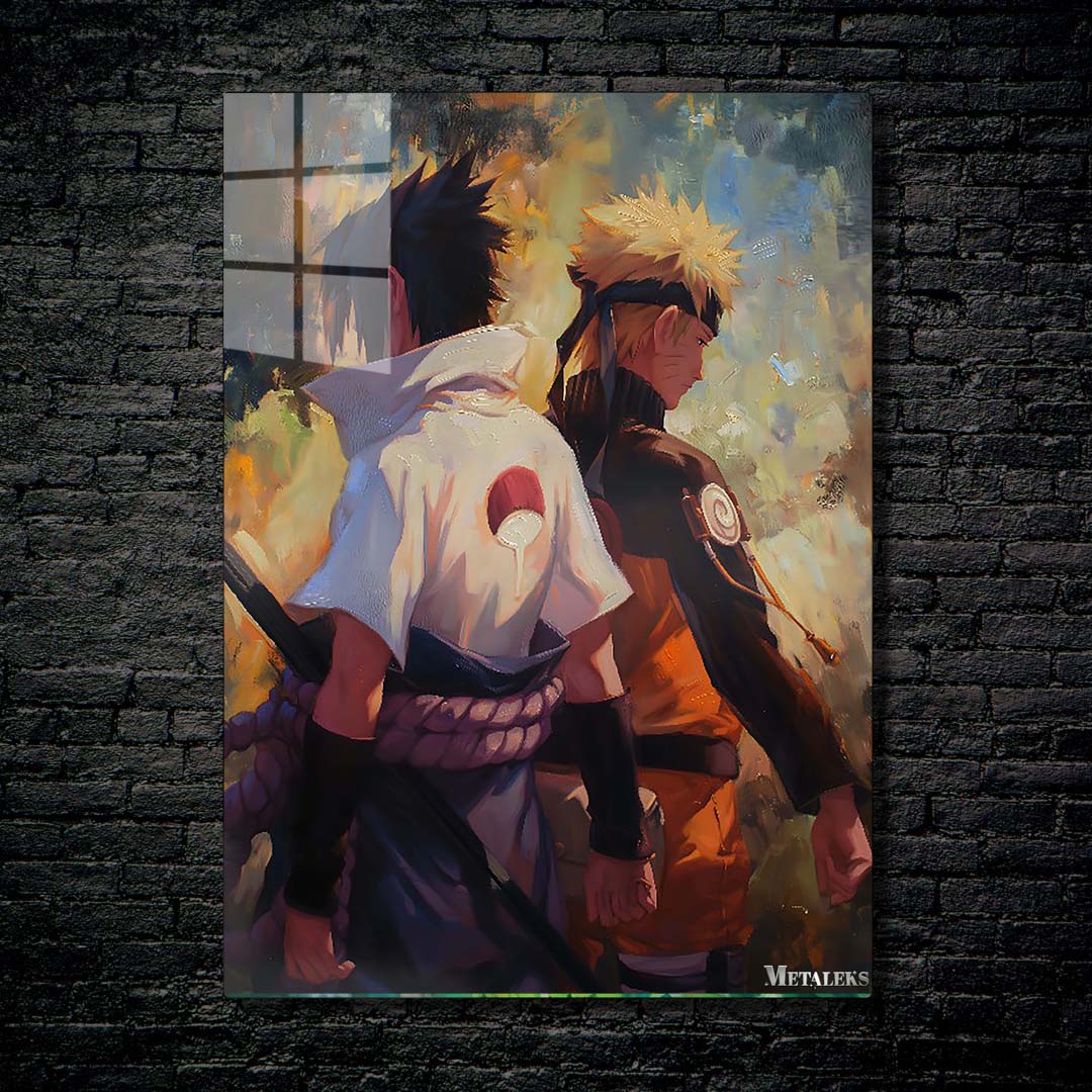 naruto and sasuke oil painting