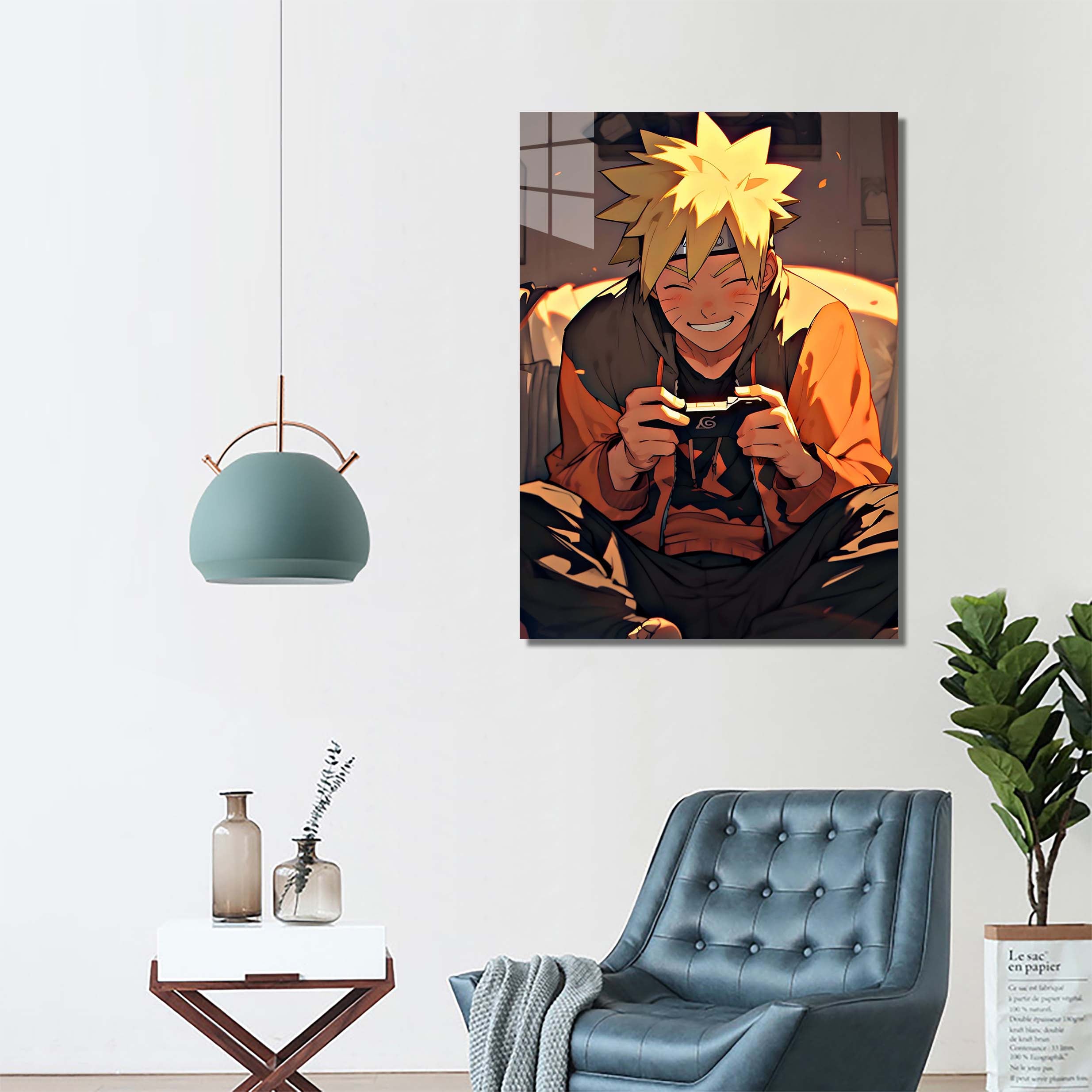 naruto uzumaki playing games in room