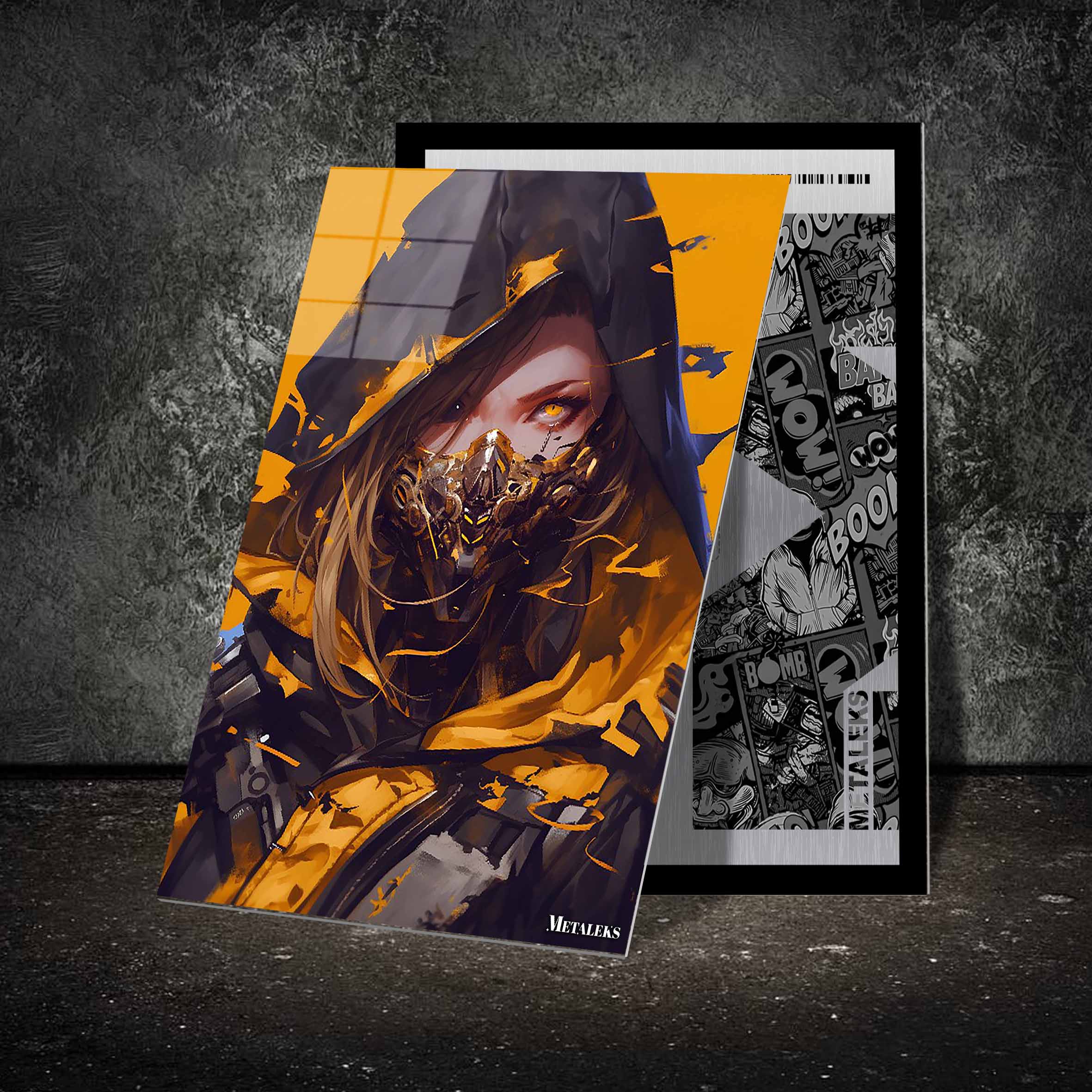 Gold Cyber-Ninja Abstract 3