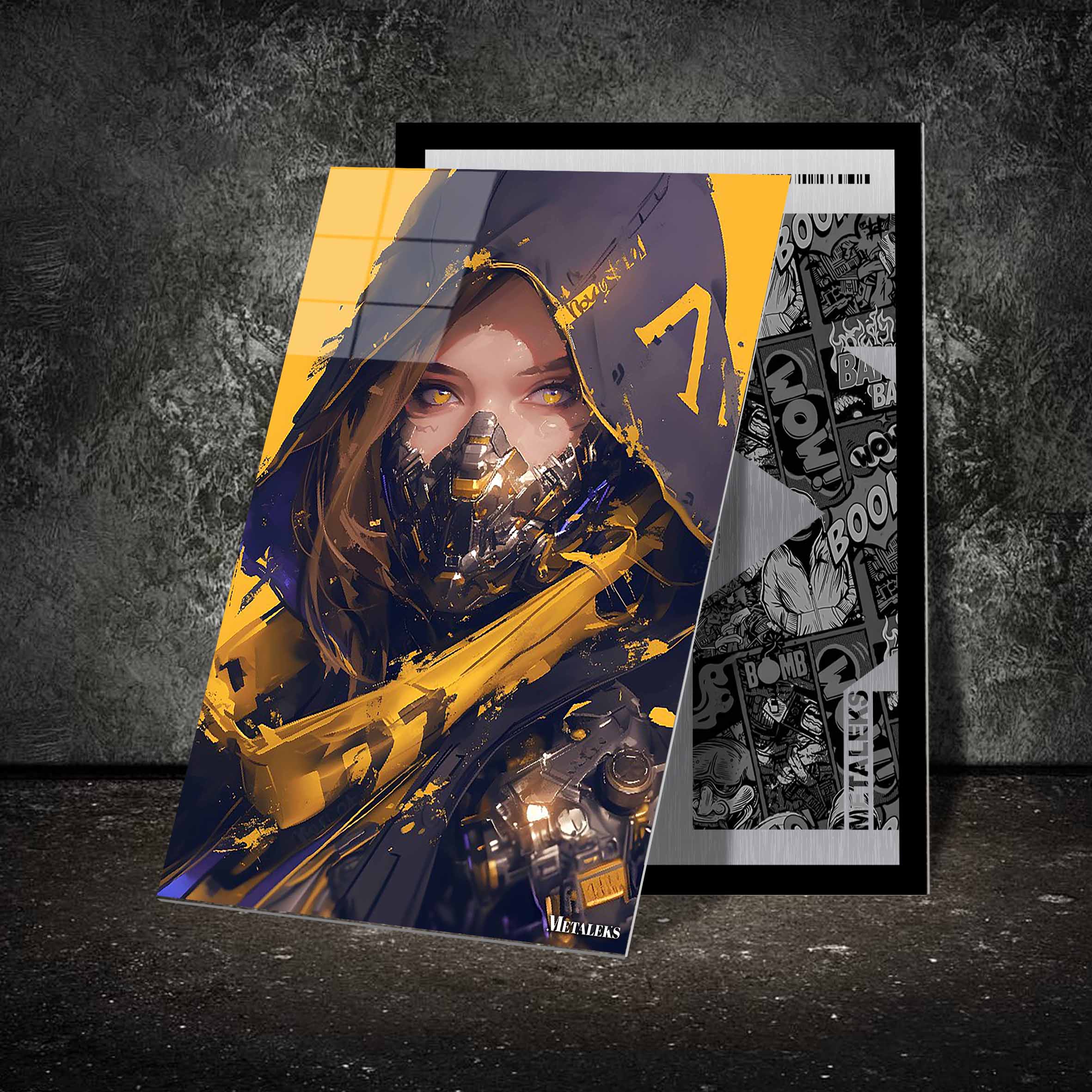 Gold Cyber-Ninja Abstract 6